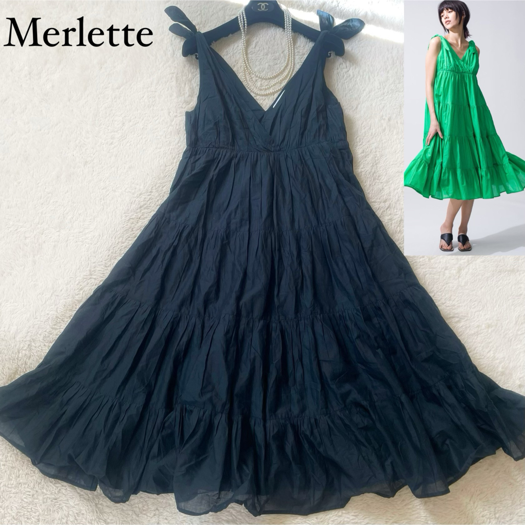 Merlette(マーレット)の極美品　マーレット　FLOR ノースリーブティアードワンピース　フロー レディースのワンピース(ロングワンピース/マキシワンピース)の商品写真