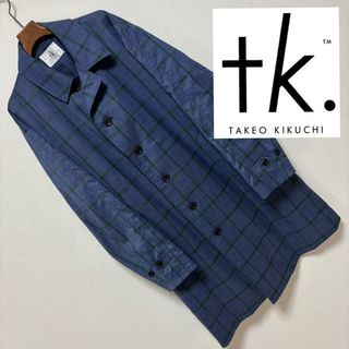 タケオキクチ(TAKEO KIKUCHI)の良品■タケオキクチ■オーバーサイズ ステンカラーコート ウインドペン チェック(ステンカラーコート)