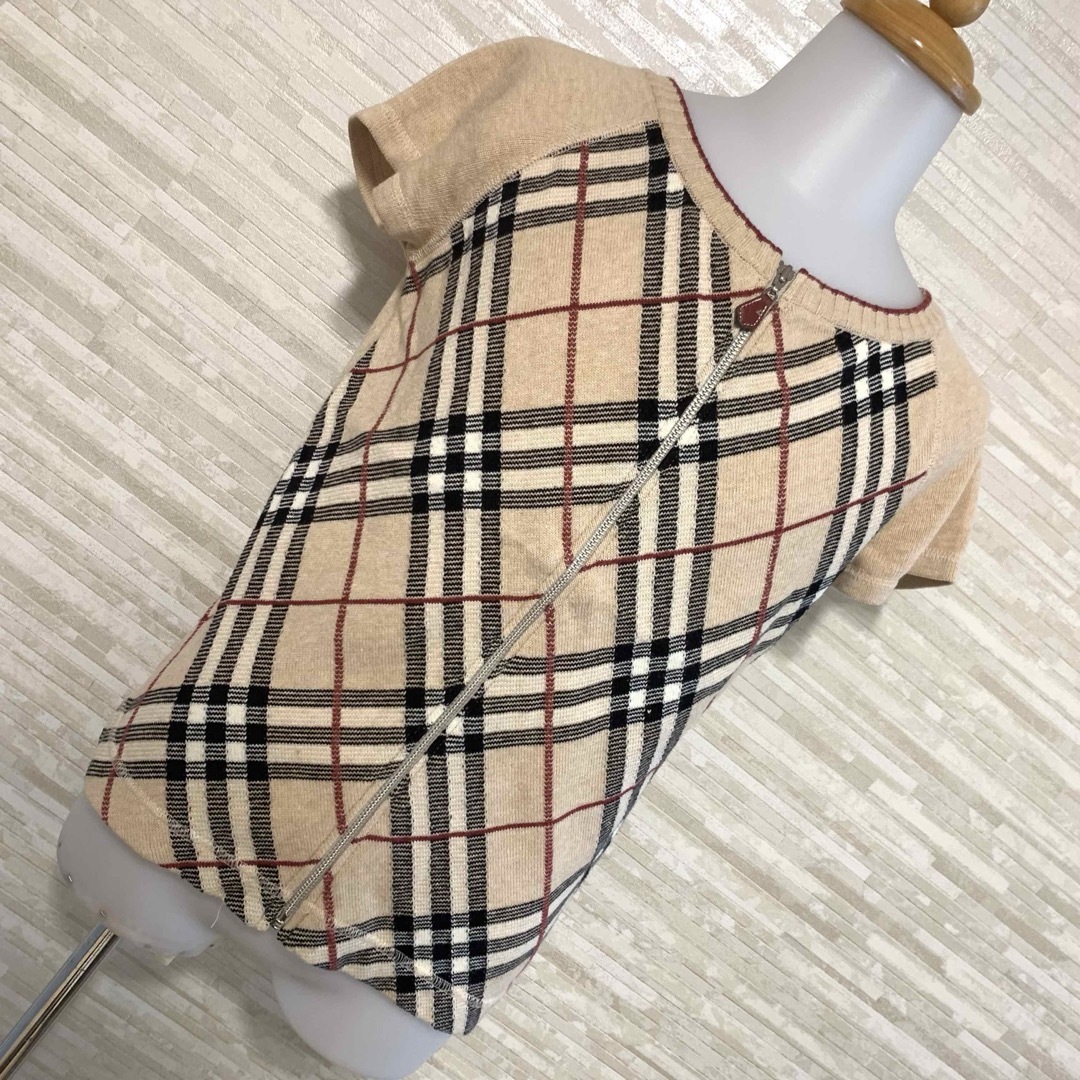 BURBERRY(バーバリー)のBURBERRY  ジップ 半袖 ニット レディースのトップス(ニット/セーター)の商品写真