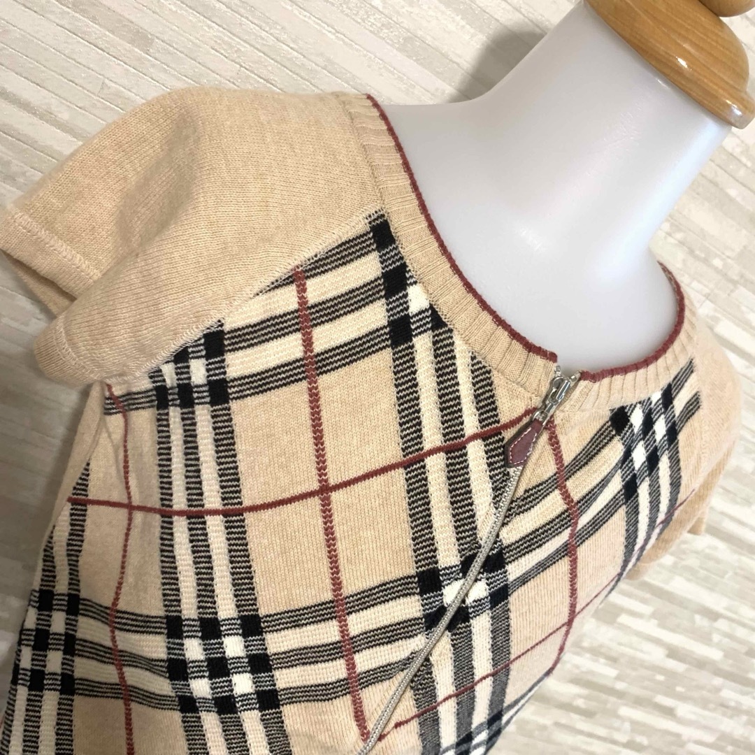 BURBERRY(バーバリー)のBURBERRY  ジップ 半袖 ニット レディースのトップス(ニット/セーター)の商品写真