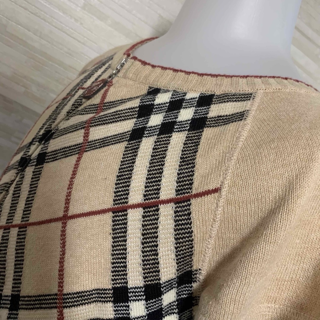 BURBERRY(バーバリー)のBURBERRY  ジップ 半袖 ニット レディースのトップス(ニット/セーター)の商品写真