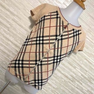 バーバリー(BURBERRY)のBURBERRY  ジップ 半袖 ニット(ニット/セーター)