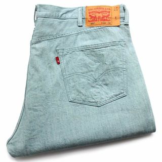 リーバイス(Levi's)のメキシコ製 Levi'sリーバイス 501 CONE DENIM WHITE OAK 先染め カラーデニムパンツ ミント w44 L30★SDP2654 特大 ジーンズ ストレート(デニム/ジーンズ)