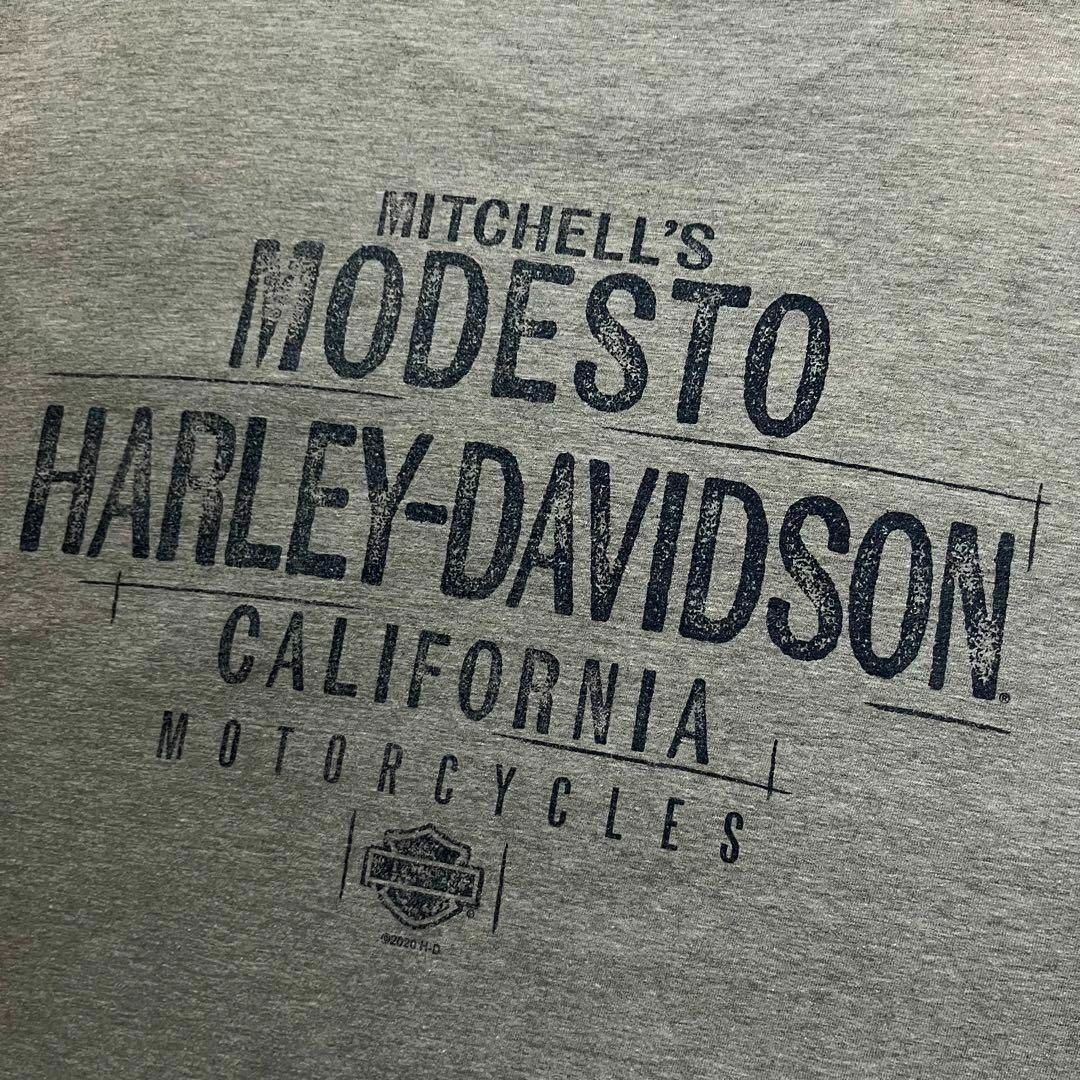 Harley Davidson(ハーレーダビッドソン)のハーレーダビッドソン　ポケットTシャツ　ビッグプリント　XL　アメカジ　グレー メンズのトップス(Tシャツ/カットソー(半袖/袖なし))の商品写真