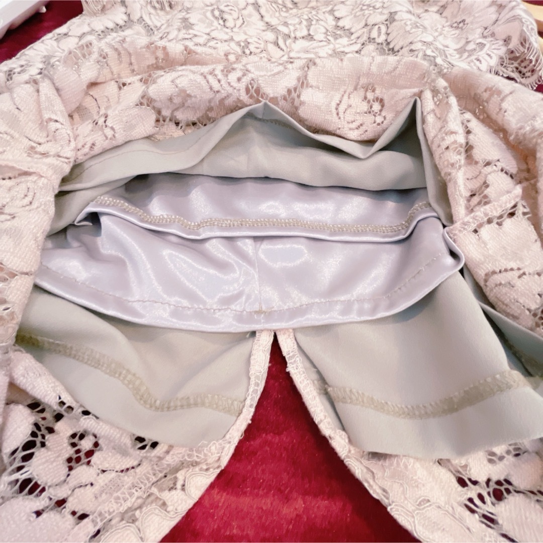 リンファーレ 総レース 膝下ワンピース ミドルドレス　フォーマルドレス Lサイズ レディースのフォーマル/ドレス(ミディアムドレス)の商品写真