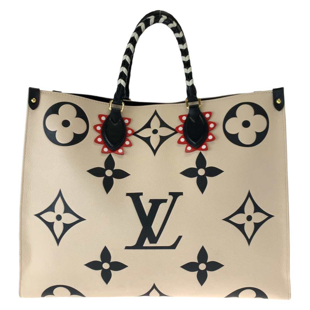 LOUIS VUITTON(ルイヴィトン)の美品 LOUIS VUITTON ルイヴィトン モノグラム アンプラント クラフティ オンザゴー GM ベージュ ブラック 黒 ゴールド金具 カーフ M45372 トートバッグ ハンドバッグ 2way 肩掛け レディース 405825 【中古】 レディースのバッグ(トートバッグ)の商品写真