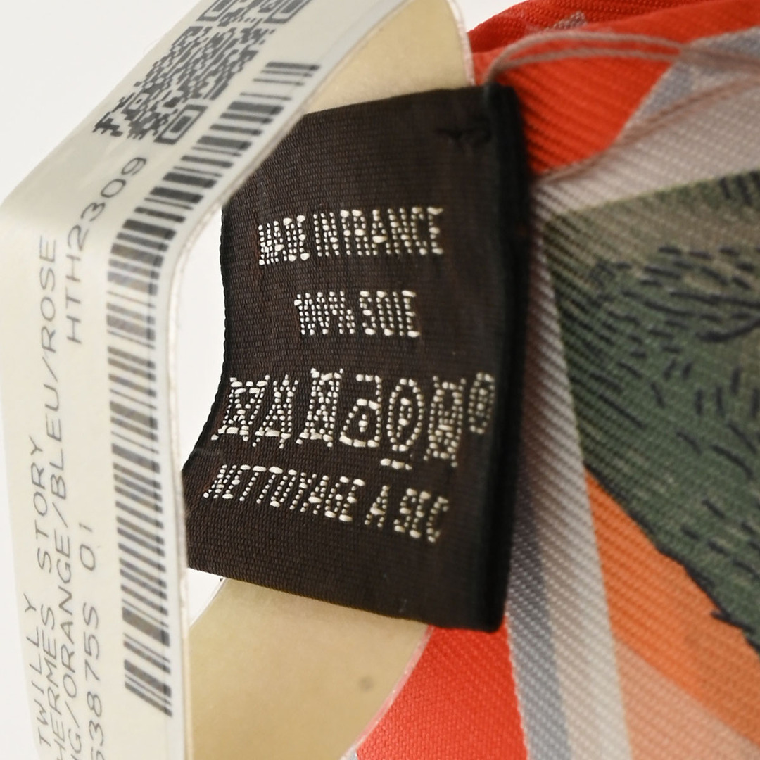 Hermes(エルメス)の新品 エルメス HERMES 063875S レディース スカーフ オレンジ シルク100％ ハンドメイドのファッション小物(スカーフ)の商品写真