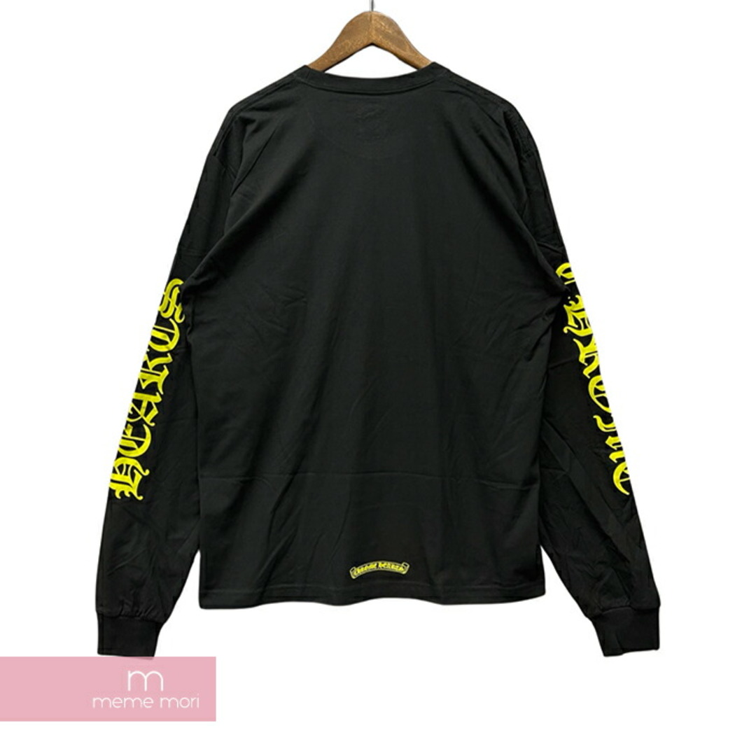 Chrome Hearts(クロムハーツ)のCHROME HEARTS Old English Neck Logo Neon Yellow L/S Tee クロムハーツ オールドイングリッシュネックロゴネオンイエローロングスリーブTシャツ 長袖カットソー ロンT ポケT 袖ロゴ ブラック サイズXL 【240429】【新古品】【me04】 メンズのトップス(Tシャツ/カットソー(半袖/袖なし))の商品写真