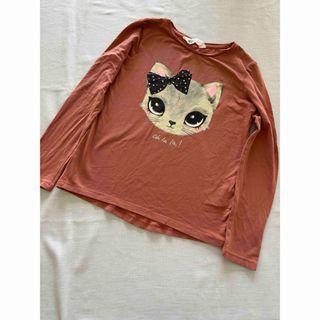 H&M - H&M ロンT 長袖　カットソー  ねこ　130 