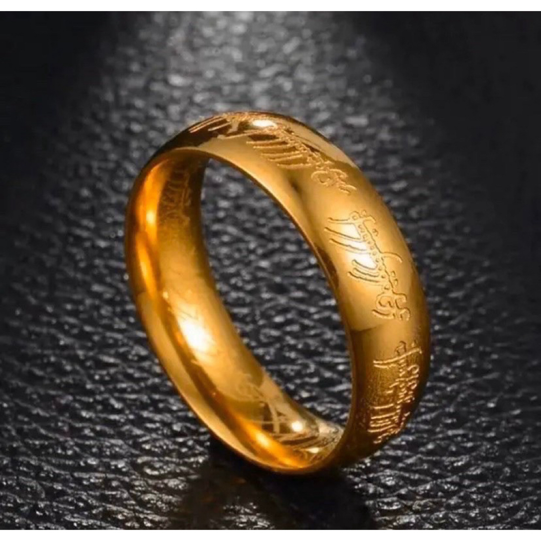 刻印リング ゴールド ステンレスリング ステンレス指輪  ピンキーリング メンズのアクセサリー(リング(指輪))の商品写真