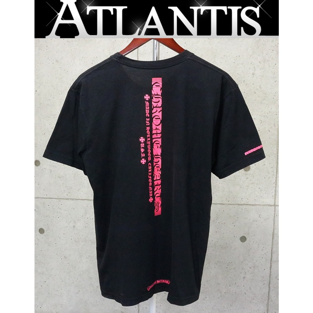 Chrome Hearts(クロムハーツ)のCHROME HEARTS 銀座店 クロムハーツ ピンクロゴ 半袖 Tシャツ size:L 黒×ピンク 94909 メンズのトップス(Tシャツ/カットソー(半袖/袖なし))の商品写真