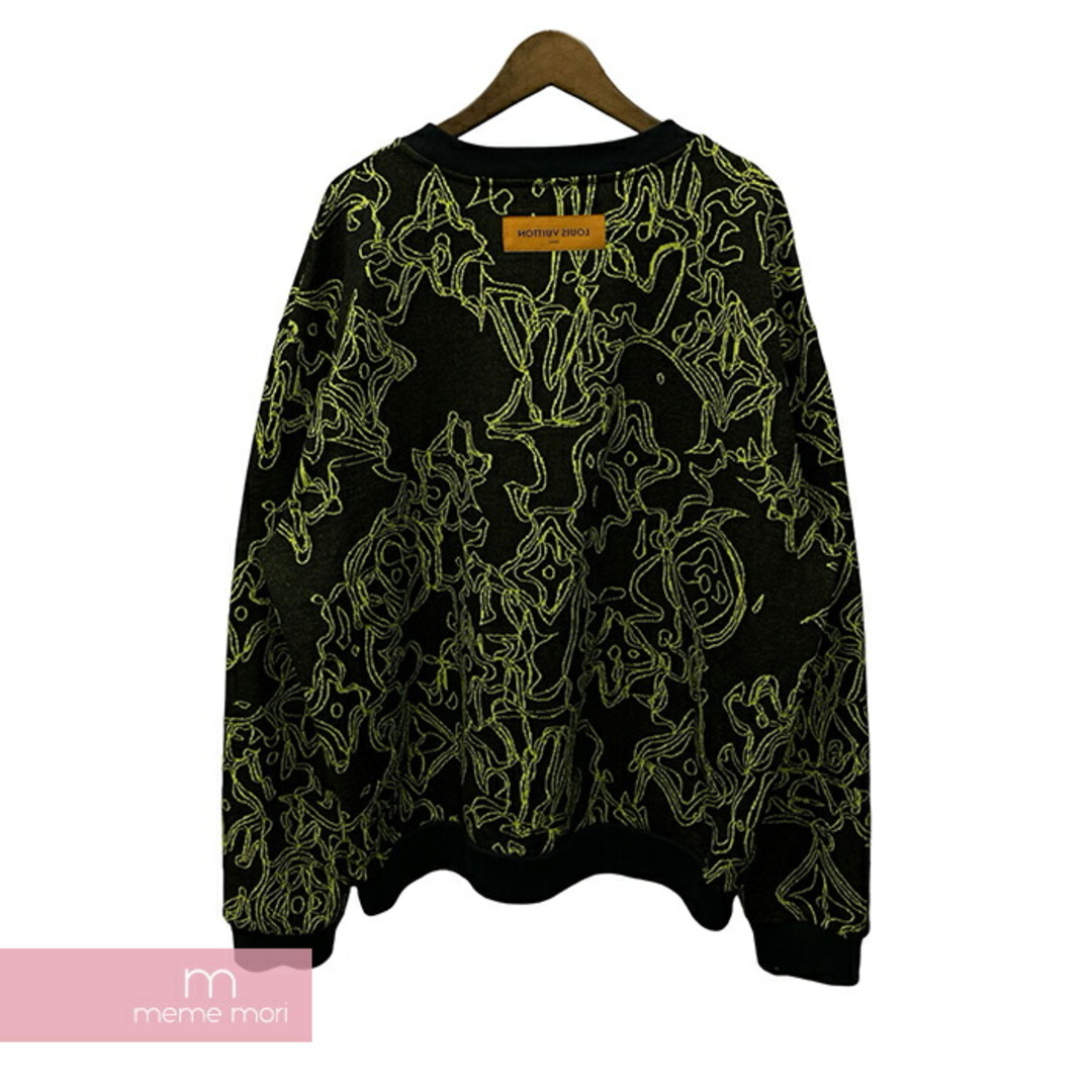 LOUIS VUITTON(ルイヴィトン)のLOUIS VUITTON 2023AW Monogram Cotton Crew Neck 1ABJ91 ルイヴィトン モノグラム コットンクルーネック ニットセーター 総柄 ブラック×ネオングリーン サイズXXL【240429】【新古品】【me04】 メンズのトップス(ニット/セーター)の商品写真