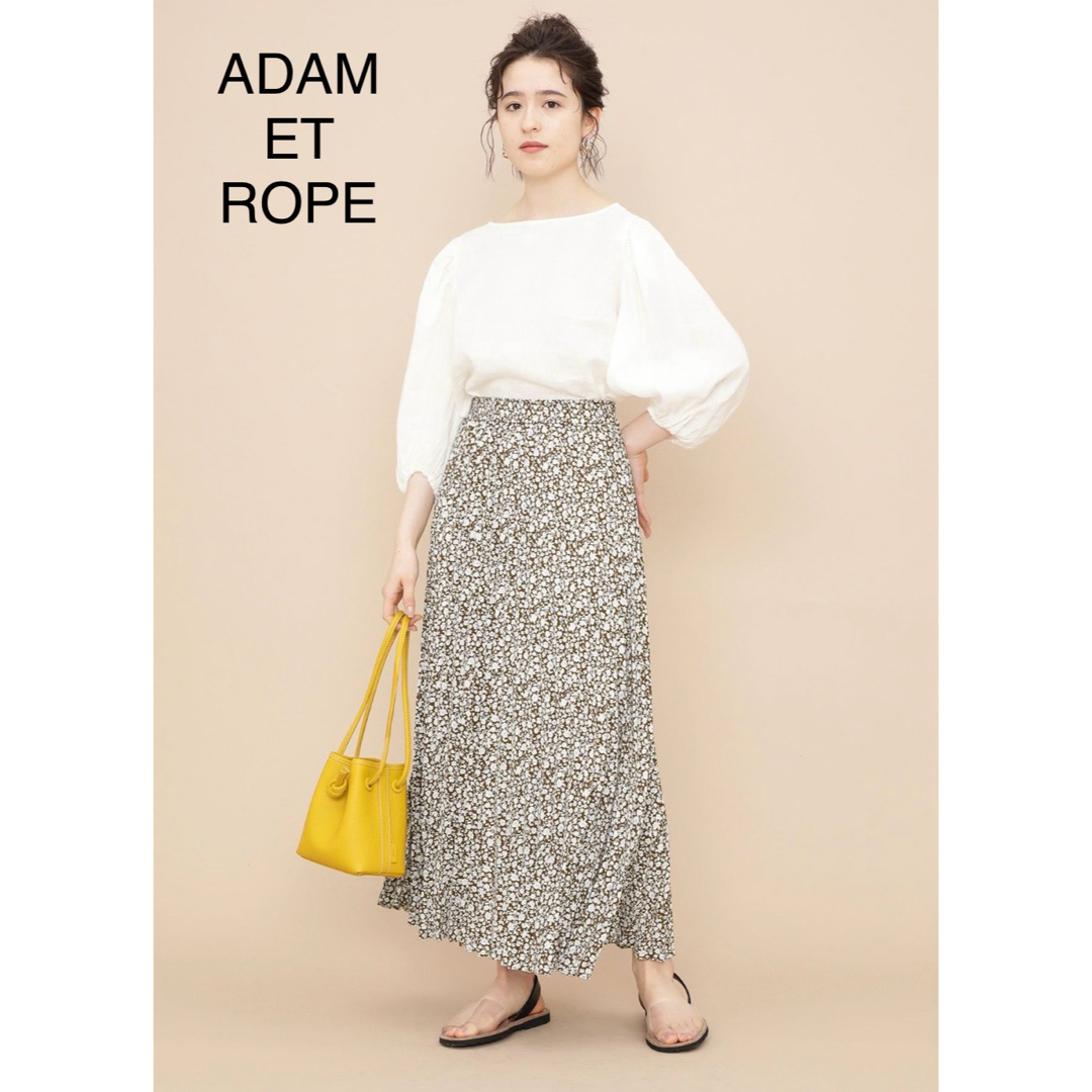 Adam et Rope'(アダムエロぺ)のADAM ET ROPE フラワーアコーディオンプリーツスカート レディースのスカート(ロングスカート)の商品写真