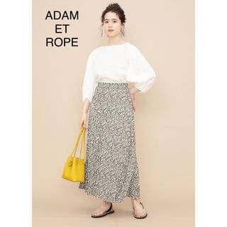 アダムエロぺ(Adam et Rope')のADAM ET ROPE フラワーアコーディオンプリーツスカート(ロングスカート)