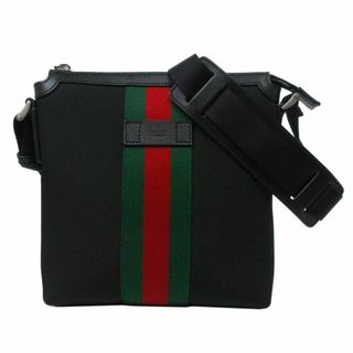 グッチ(Gucci)の【新品】グッチ ショルダーバッグ 631195 KWT7N 1060 (ブラック系マルチ) GUCCI ウェビングライン ストライプ ナイロンキャンバス メッセンジャーバッグ 斜め掛け アウトレット メンズ(メッセンジャーバッグ)