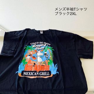 メンズ半袖Tシャツ　ブラック　2XL