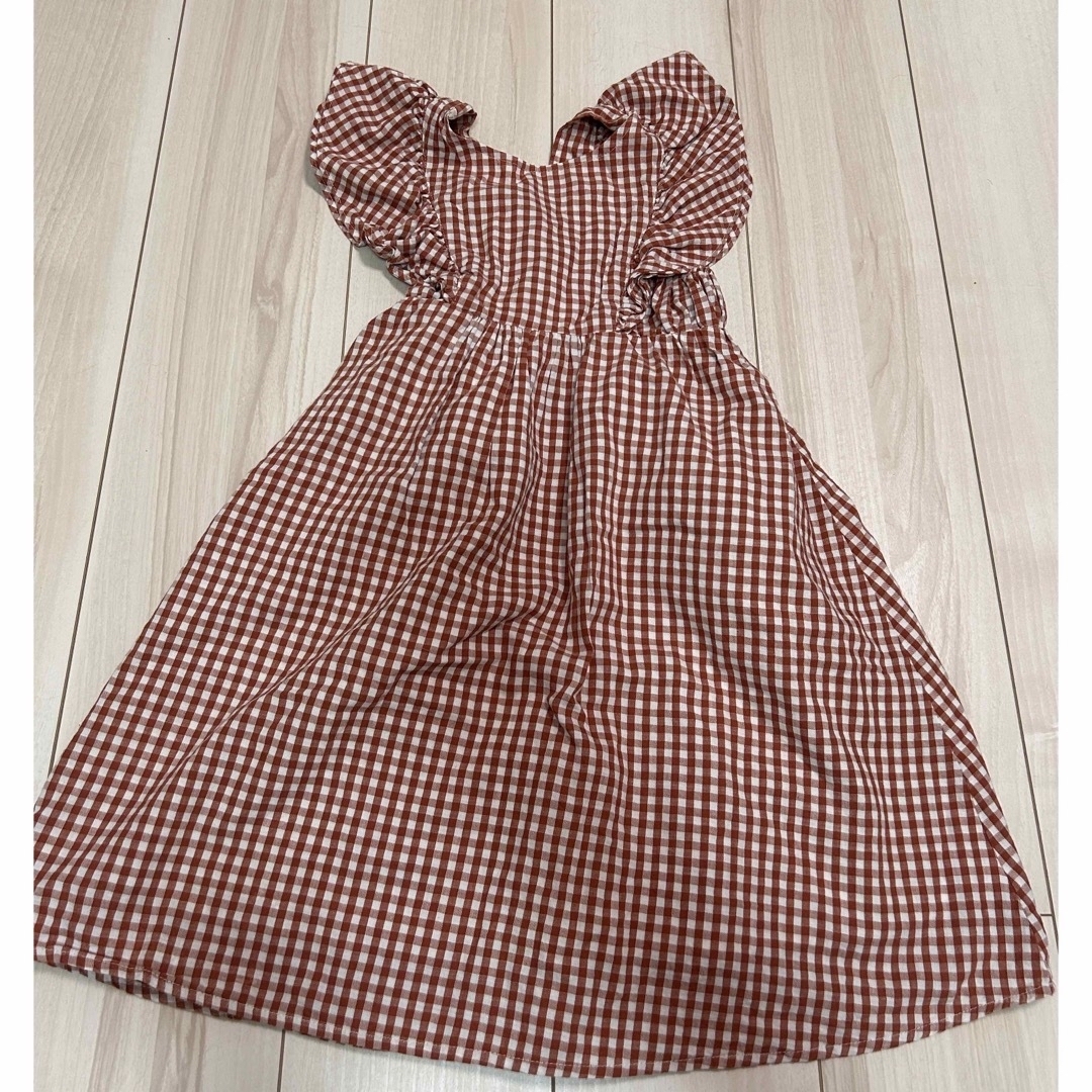 apres les cours(アプレレクール)のアプレレクール　チェック柄ワンピース　120cm キッズ/ベビー/マタニティのキッズ服女の子用(90cm~)(ワンピース)の商品写真