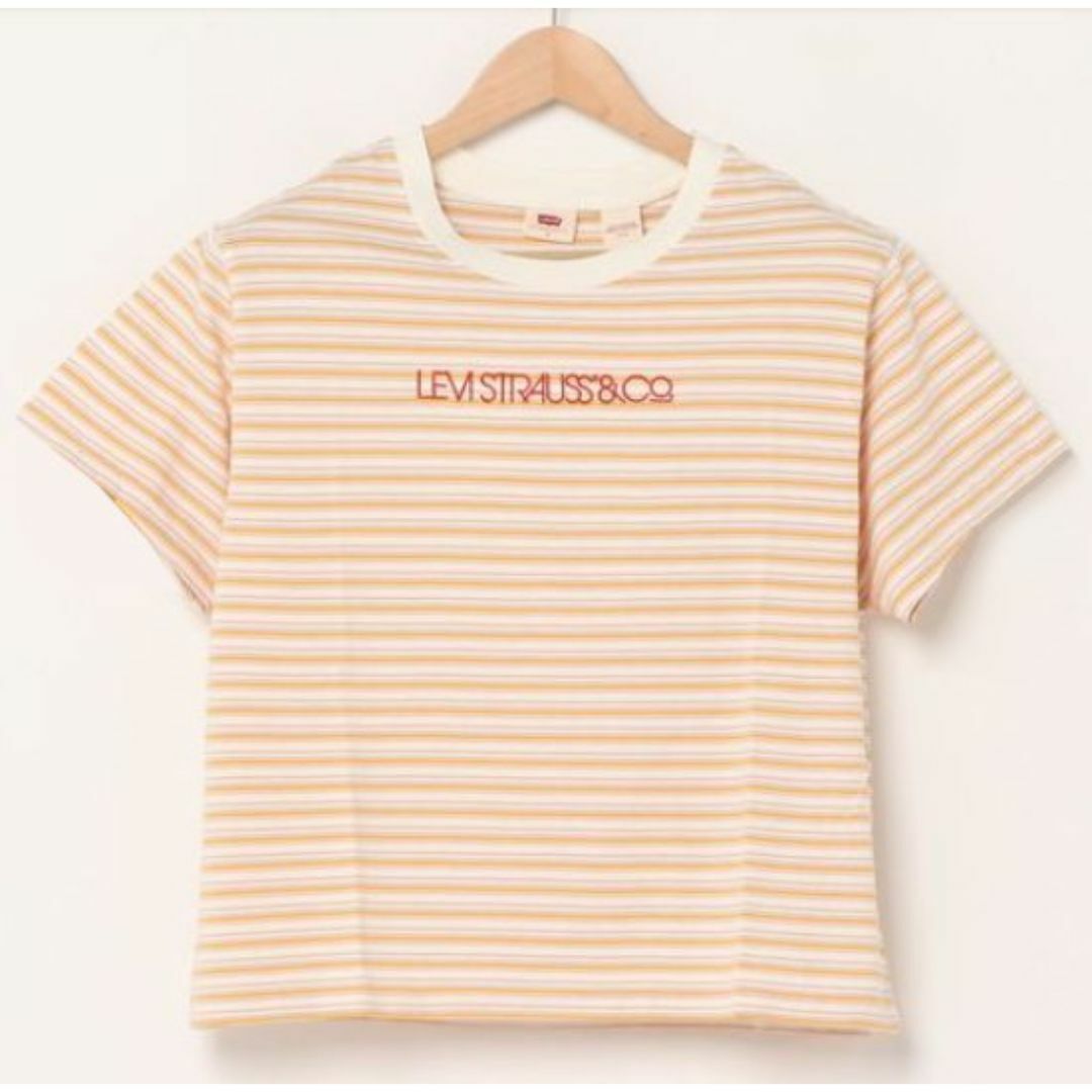 Levi's(リーバイス)の新品 定価3300円 リーバイス Levi's ストライプ Tシャツ ロゴ刺繍  レディースのトップス(Tシャツ(半袖/袖なし))の商品写真