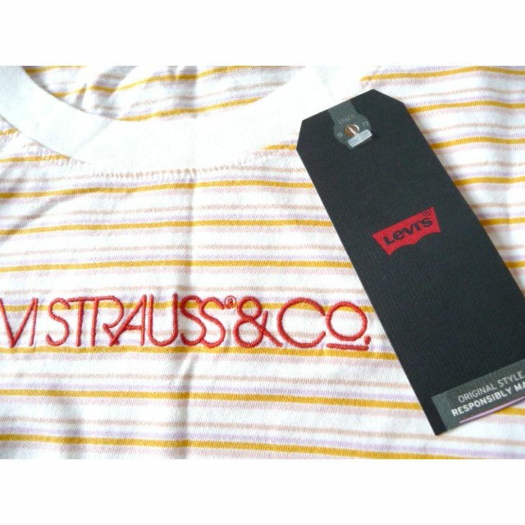 Levi's(リーバイス)の新品 定価3300円 リーバイス Levi's ストライプ Tシャツ ロゴ刺繍  レディースのトップス(Tシャツ(半袖/袖なし))の商品写真