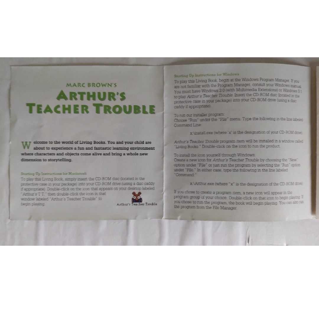 Mac用CD Book "Arthur's Teacher Trouble" エンタメ/ホビーのCD(CDブック)の商品写真