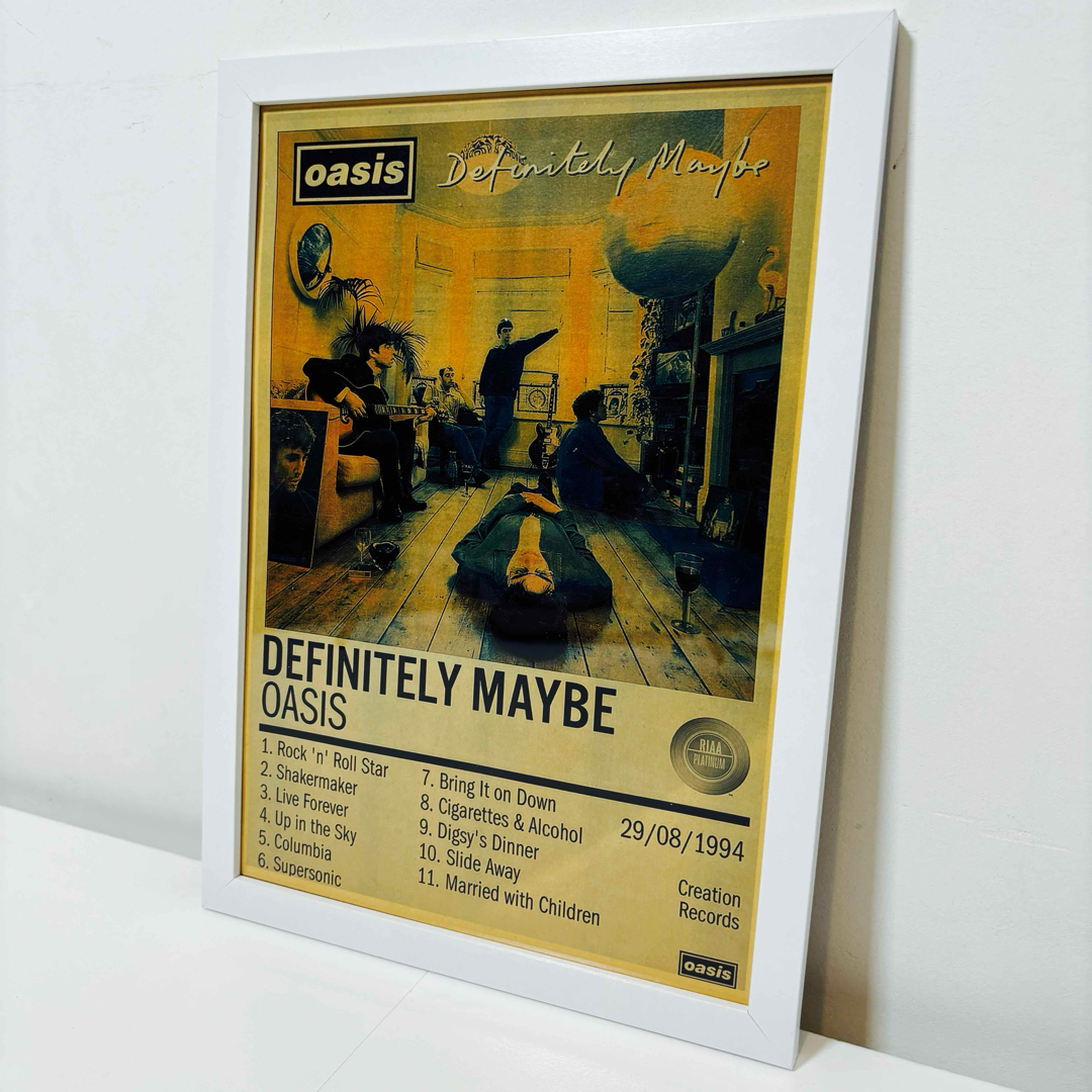 【白額付きポスター】oasis オアシス definitely maybe（新品 エンタメ/ホビーのアート用品(ポスターフレーム)の商品写真