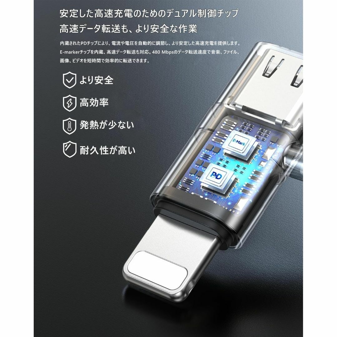  Type C ライトニング 変換アダプタ 【2024業界新開発】 36W  スマホ/家電/カメラのスマホアクセサリー(その他)の商品写真