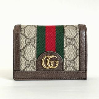 グッチ(Gucci)のGUCCI グッチ オフディア シェリーライン GGスプリーム 折財布 茶(財布)