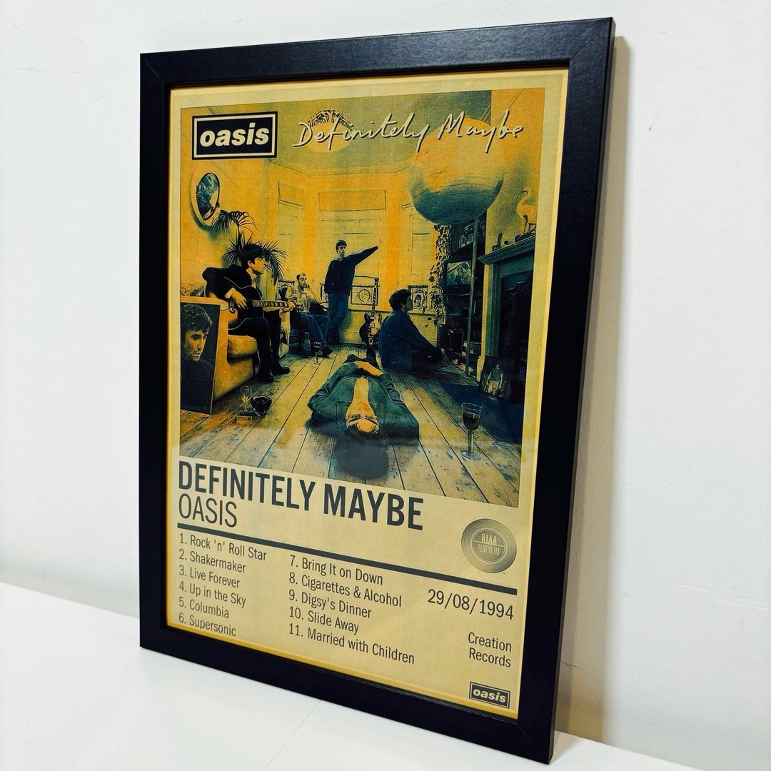 【黒額付きポスター】oasis オアシス definitely maybe（新品 エンタメ/ホビーのアート用品(ポスターフレーム)の商品写真