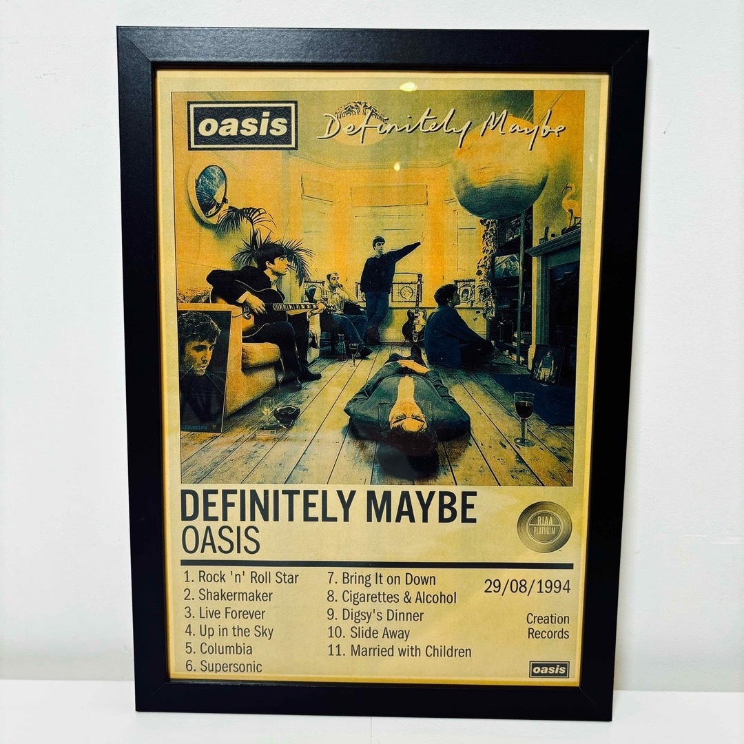 【黒額付きポスター】oasis オアシス definitely maybe（新品 エンタメ/ホビーのアート用品(ポスターフレーム)の商品写真