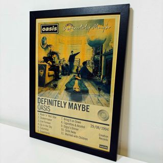 【黒額付きポスター】oasis オアシス definitely maybe（新品(ポスターフレーム)