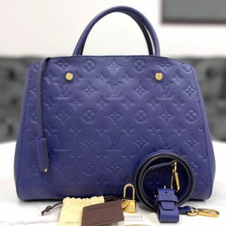 ルイヴィトン(LOUIS VUITTON)の美品☆　ルイヴィトン　アンプラント　モンテーニュMM　青　2way　ハンドバッグ(ハンドバッグ)