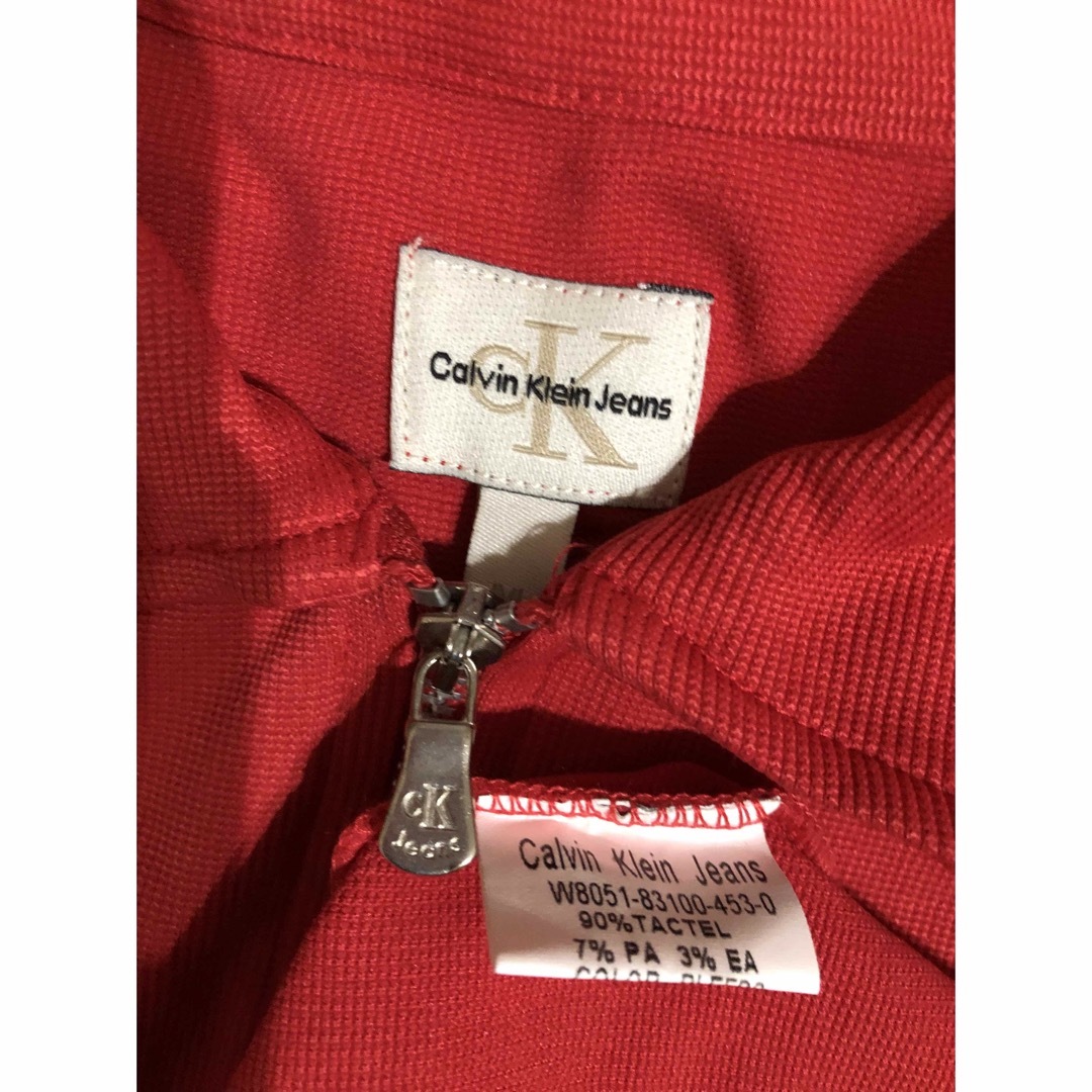 ck Calvin Klein(シーケーカルバンクライン)のカルバンクラインジーンズ　半袖　赤 レディースのトップス(ポロシャツ)の商品写真