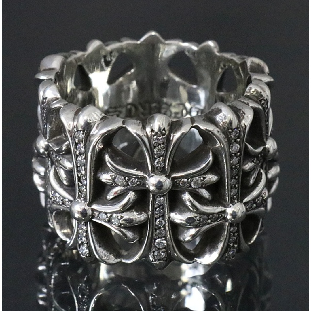 Chrome Hearts(クロムハーツ)のCHROME HEARTS 銀座店 クロムハーツ セメタリークロス リング パヴェダイヤ 指輪 シルバー SV925 約26号 94846 メンズのアクセサリー(リング(指輪))の商品写真