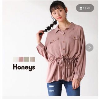 ハニーズ(HONEYS)のHoneys ブラウジングブラウス　シャツ　Mサイズ　体温調節や日焼け防止に(シャツ/ブラウス(長袖/七分))