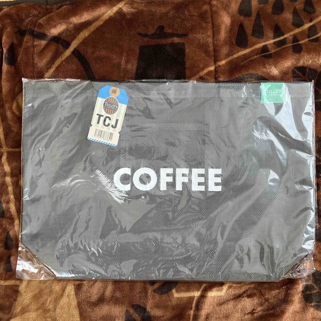 TULLY'S COFFEE(タリーズコーヒー)のTULLY‘S タリーズコーヒー 26th メッシュトートバッグ（グレー） レディースのバッグ(トートバッグ)の商品写真