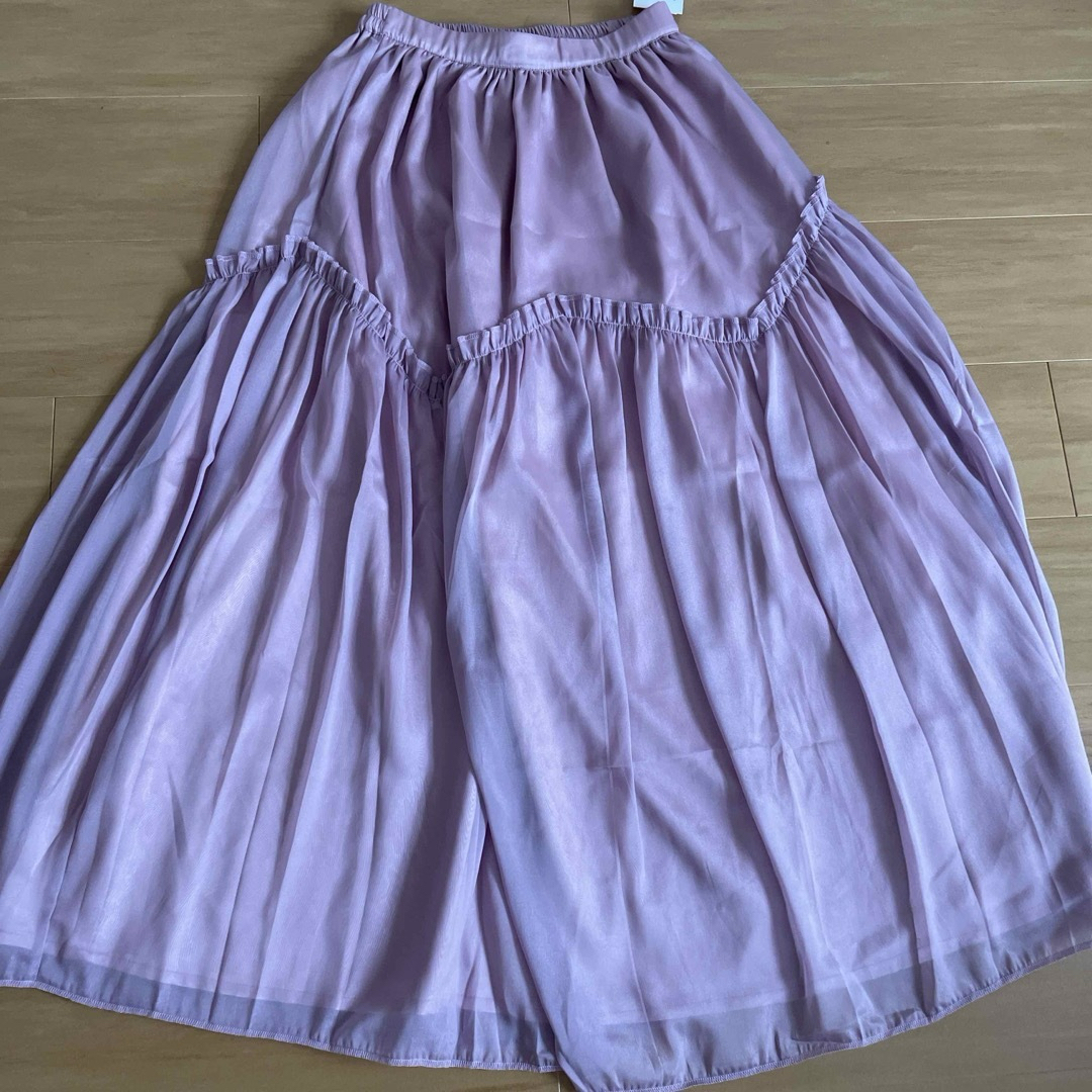 GRL(グレイル)のピンク　フリルスカート レディースのスカート(ロングスカート)の商品写真