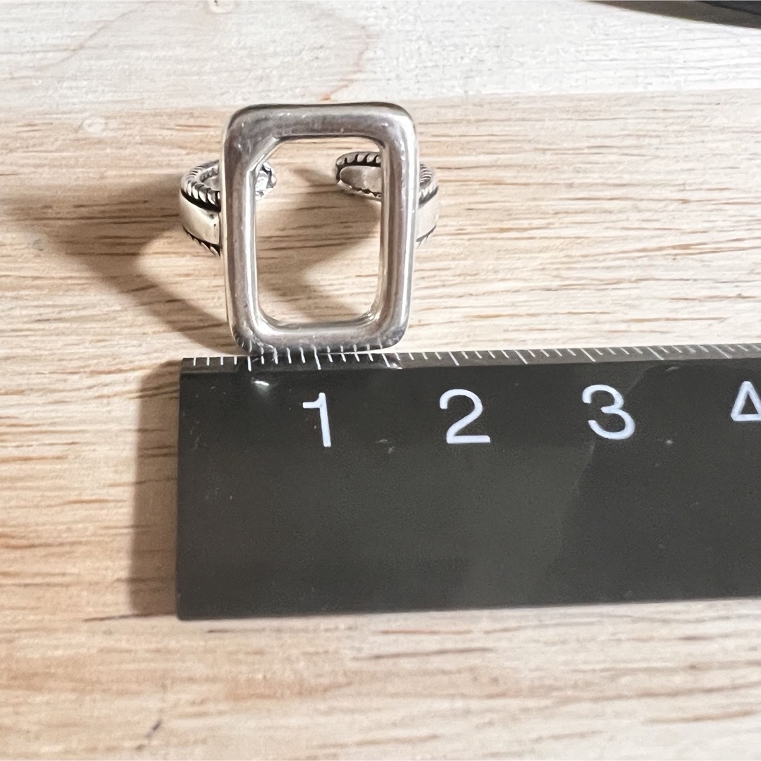 シルバーリング 925 銀 中空 スクエアホロウ ワイド ボヘミアン 韓国 指輪 メンズのアクセサリー(リング(指輪))の商品写真