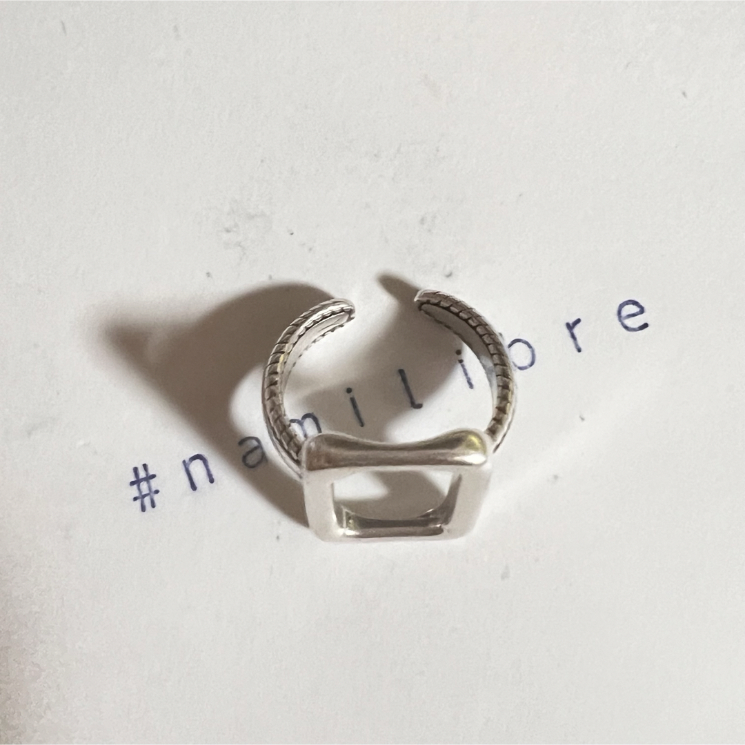 シルバーリング 925 銀 中空 スクエアホロウ ワイド ボヘミアン 韓国 指輪 メンズのアクセサリー(リング(指輪))の商品写真