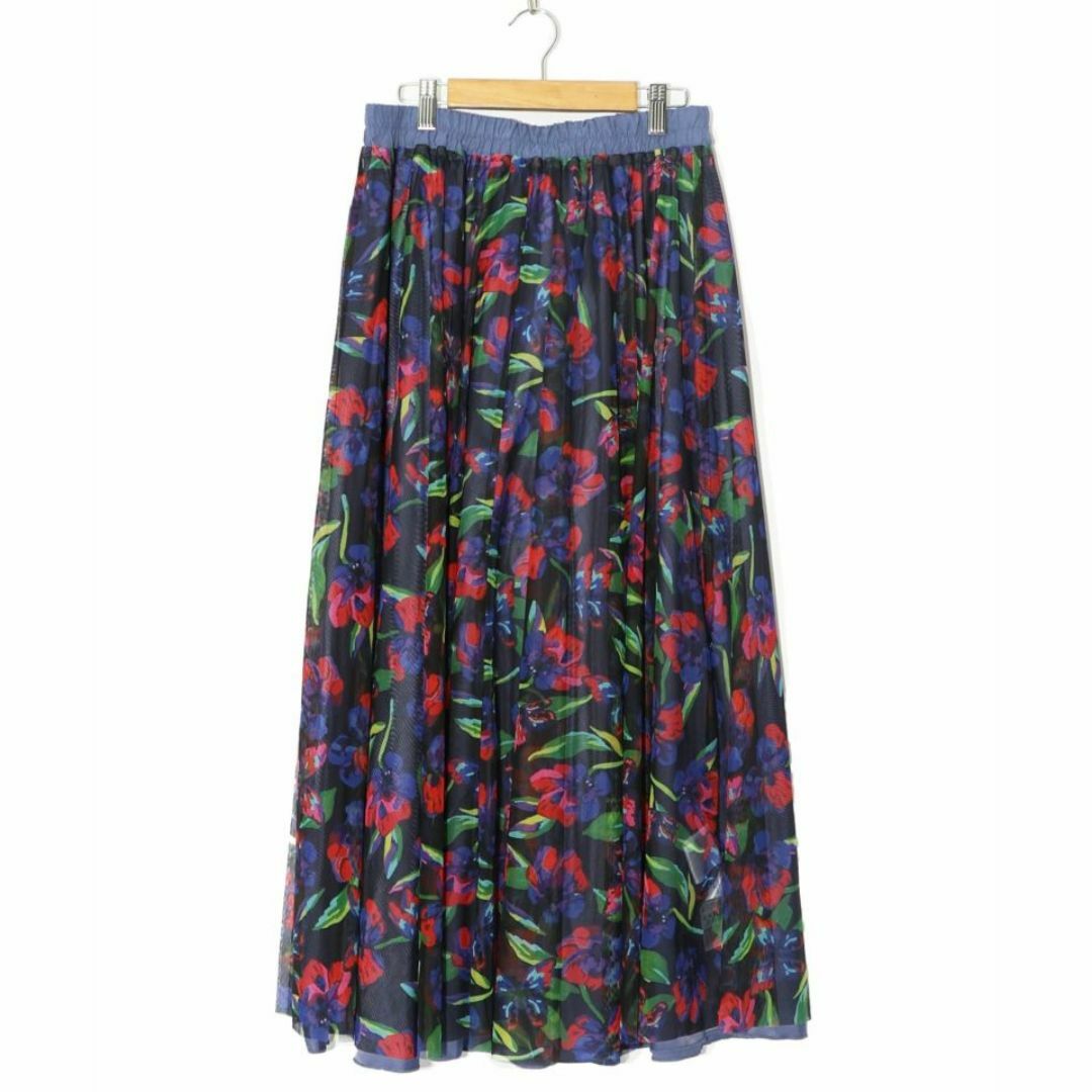 ScoLar(スカラー)のスカラー 142635 花柄×宇宙柄2パターン リバーシブルスカート レディースのスカート(ロングスカート)の商品写真