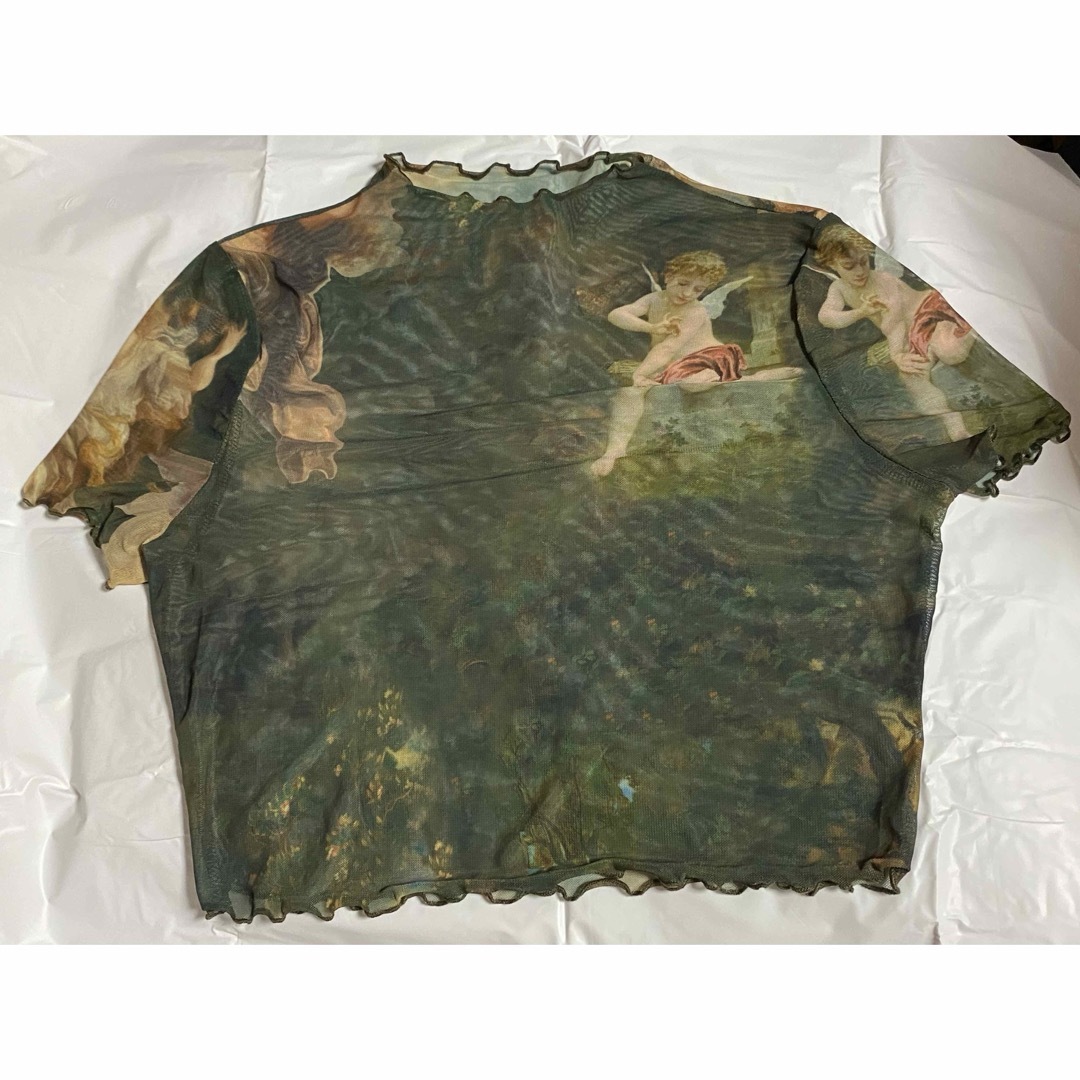 シースルー トップス 半袖 絵画 天使 レディースのトップス(Tシャツ(半袖/袖なし))の商品写真