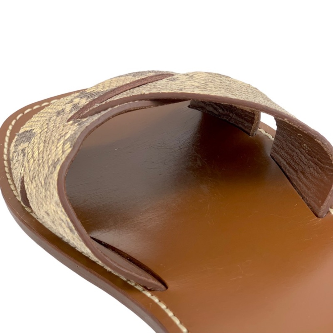 celine(セリーヌ)のセリーヌ CELINE サンダル 靴 シューズ レザー ブラウン ゴールド フラットサンダル パイソン レディースの靴/シューズ(サンダル)の商品写真