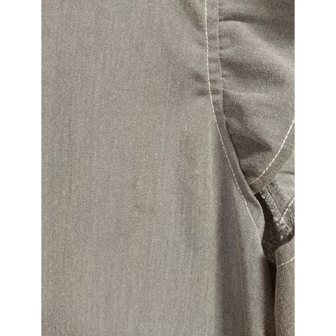 Avail(アベイル)のAvail ロングカーディガン ロングジレ 肩フリル 羽織 グレー 3L レディースのトップス(ベスト/ジレ)の商品写真