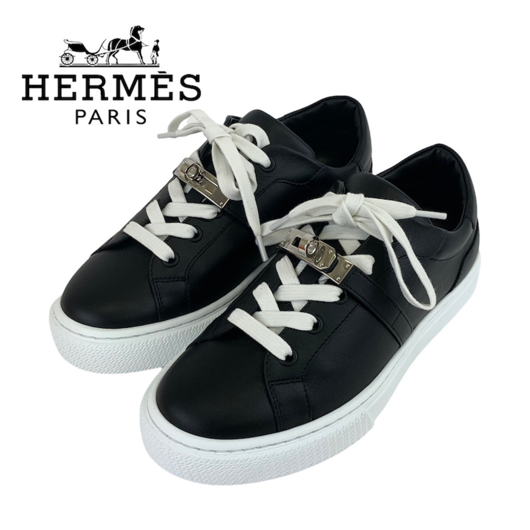 Hermes(エルメス)のエルメス HERMES デイ スニーカー 靴 シューズ レザー ブラック 黒 未使用 ケリー金具 レディースの靴/シューズ(スニーカー)の商品写真