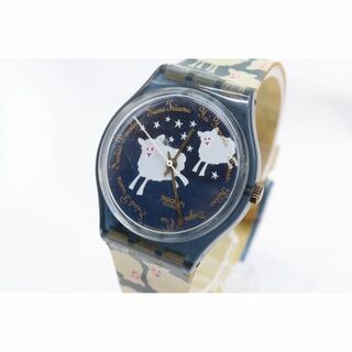 スウォッチ(swatch)の【W141-4】レア 電池交換済 スウォッチ ブラックシープ 羊 AG1994(腕時計(アナログ))