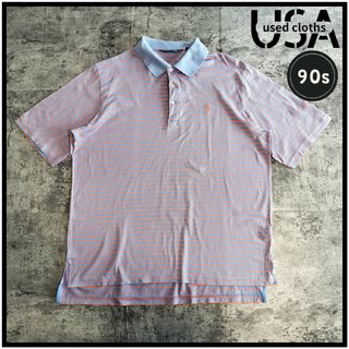 Polo Golf - 【C187】USA古着 半袖ポロシャツ ラルフローレン 90s 00s ボーダー