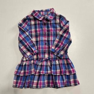 ベビーギャップ(babyGAP)のbaby gap チェックシャツワンピース　18-24m(ワンピース)