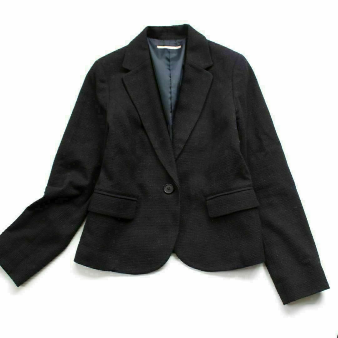NATURAL BEAUTY BASIC(ナチュラルビューティーベーシック)のナチュラルビューティーベーシック　ラメ　ツイード　スーツ　セットアップ　　紺　L レディースのフォーマル/ドレス(スーツ)の商品写真