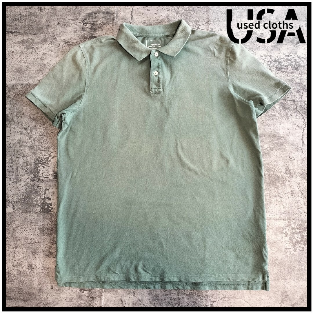 【C192】USA古着 半袖ポロシャツ SONOMA 無地 シンプル メンズのトップス(ポロシャツ)の商品写真