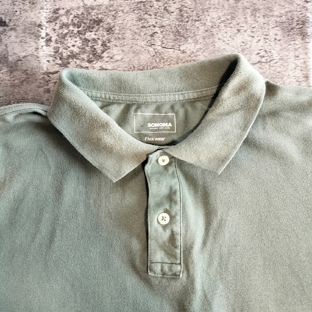 【C192】USA古着 半袖ポロシャツ SONOMA 無地 シンプル メンズのトップス(ポロシャツ)の商品写真