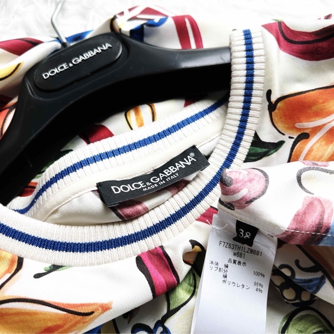 DOLCE&GABBANA(ドルチェアンドガッバーナ)の美品　DOLCE&GABBANA ドルガバ   マヨリカ　シルク　刺繍　トップス レディースのトップス(Tシャツ(半袖/袖なし))の商品写真